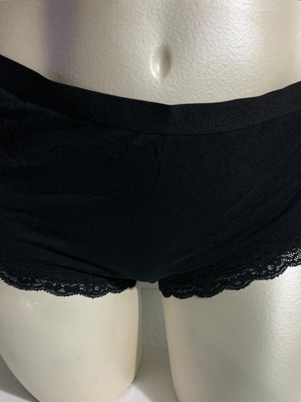 Catherines Boyshort Panties Underwear Cotton Blend Lace Black Plus Size 5X